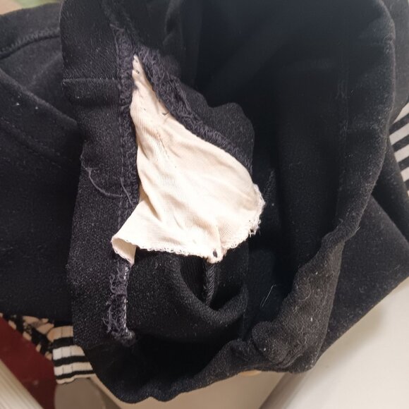 sz 12 True Vintage Black White Striped Womens Swimsuit Low Back Built-In Padding - Picture 8 of 8